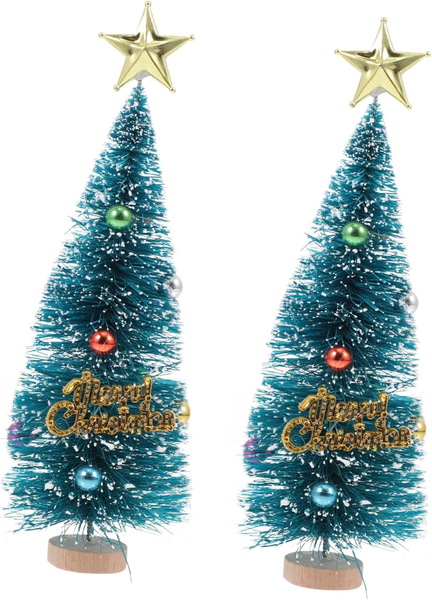 Ciieeo 2StüCke Mini Weihnachtsbaum Tischdeko KüNstlicher Baum Kleiner GeschmüCkt-image