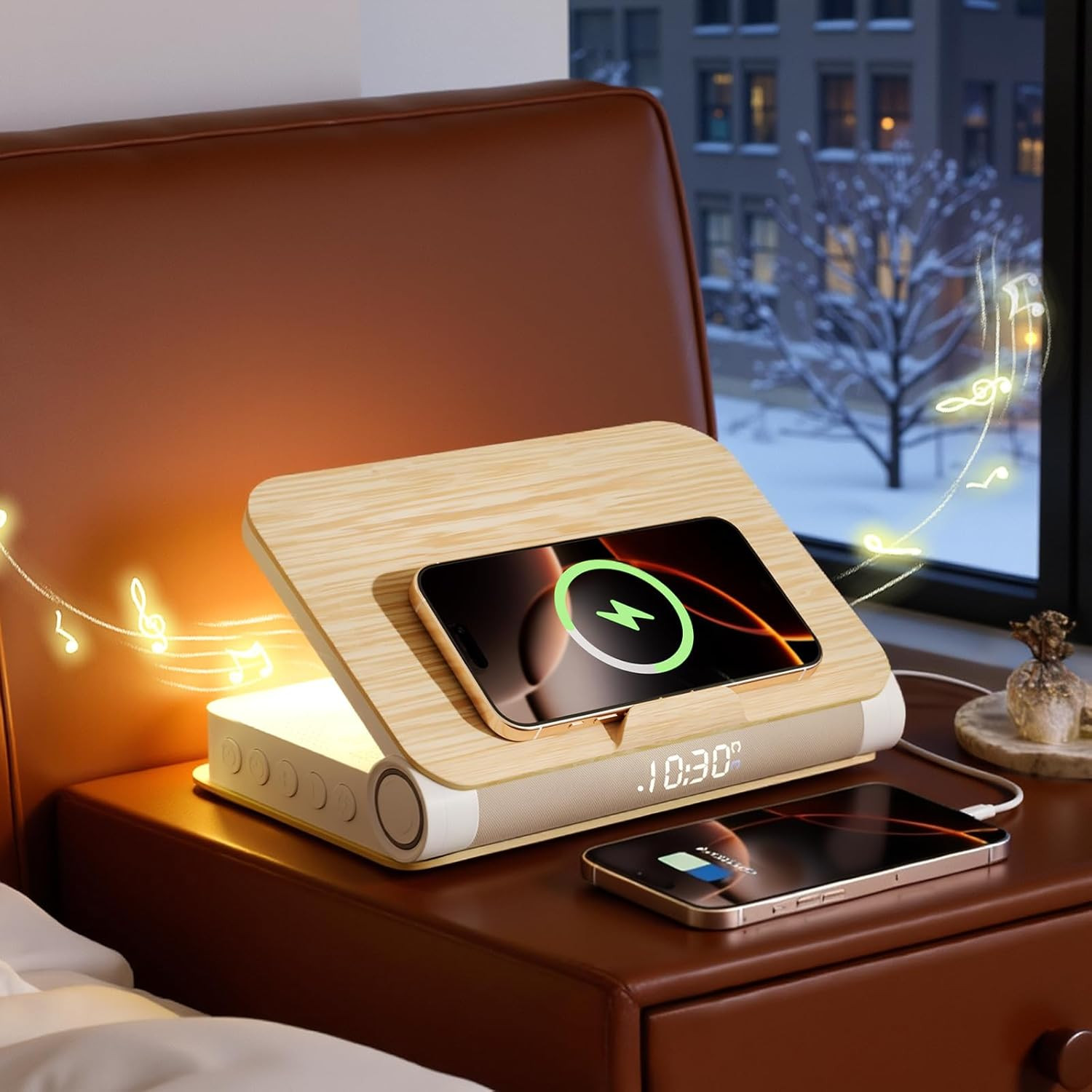 S Wireless Charger Bluetooth Speaker Loud Sunrise Bedside La