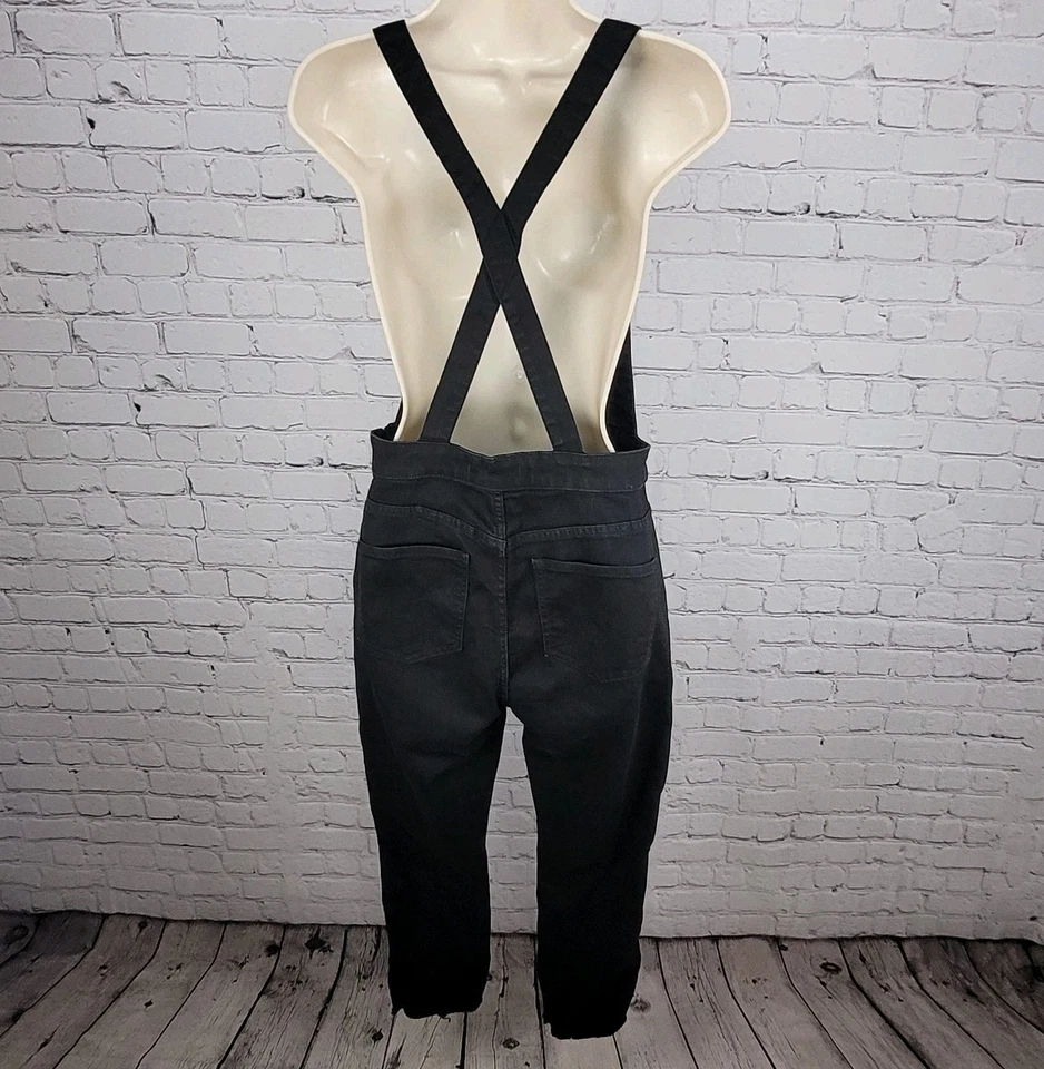 Madewell Black Denim Skinny Leg Adjustable Straps Overalls Jumper Size XS - Image 2 of 4