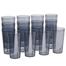 US Acrylic Cafe Plastic Reusable Tumblers (Set of 16) 20-ounce Water Cups ...