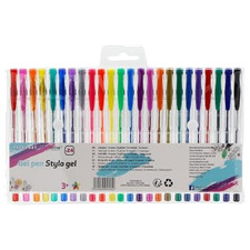 EXERZ Gel Pen Set 24 Colours Glitter Neon Metallic For Art Crafts