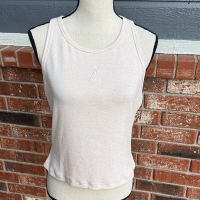 Jordan Essentials Ribbed Tank Top XL NWT Cream Off White Embroidered Logo Sport