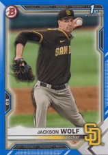 Jackson Wolf 1st Blue #/150 2021 Bowman Draft #BD-141 San Diego Padres