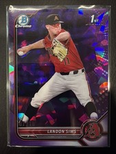 2022 Bowman Chrome Draft Sapphire Edition Landon Sims #BDC-72 Purple /10 (RC)