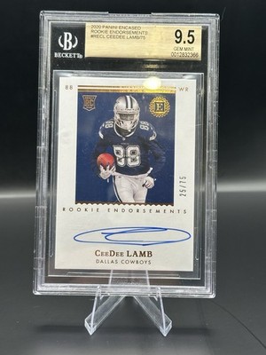 2020 Panini Encased CeeDee Lamb Rookie Autograph Endorsements Auto #/75 BGS 9.5