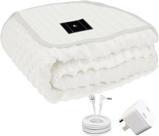 Grounding Blanket, Grounding Fleece Throw with Silver Conductive Layer - Natu...