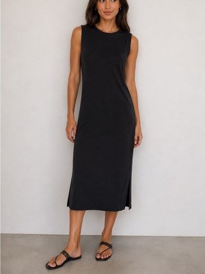 Rag & Bone Midi Dress Black Knit Sleeveless Size Small