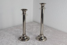 Set Art Deco Kerzenst&auml;nder Kerzenhalter versilbert blaue Lapislazuli Edelsteine