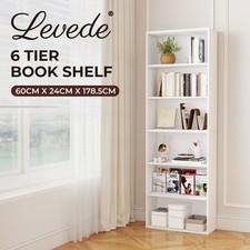 Levede 6 Tier Bookcase Shelving Storage Tall Adjustable Bookshelf Organizer Unit