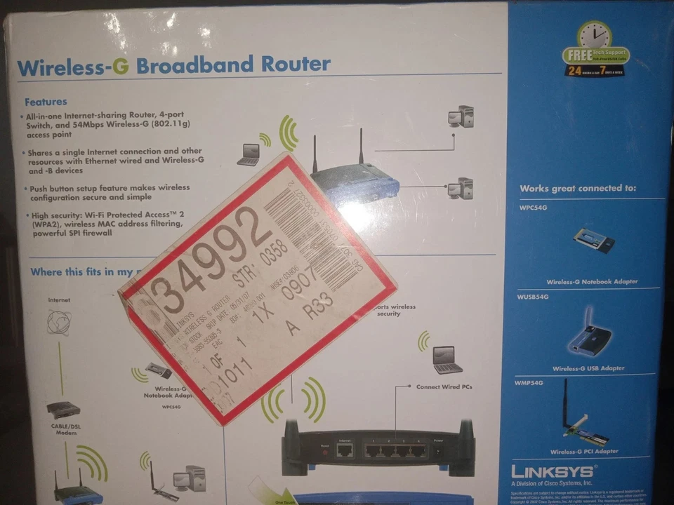 Linksys WRT54G Wireless G Broadband Router 2.4GHz 802.11g OPEN BOX - Image 2 of 4