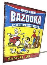 Bazooka Classic Original Bubble Gum Tin Sign wall decor 12.5" x 16" Made in USA