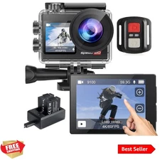 20MP Waterproof Action Camera with Dual Screens & EIS for Thrilling Adventures