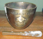 Vintage Pharmacy Class 1981 Mortar & Pestle Rx Secundum Artem Corrosion Brass — photo 1