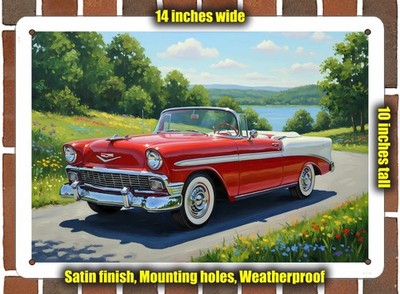 Metal Sign - 1956 Chevrolet Bel Air 8 Oil Painting - 14x10