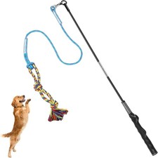 Flirt Pole for Dogs Interactive Dog Toys for Large Medium Small Dogs Chase an...
