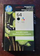 Genuine HP 64 X4D92AN Black  Tri-Color 2-pack Ink Cartridges EXP. JAN 2024