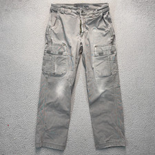 Duluth Trading Flex Fire Hose Cargo Pants Mens 36x32 Gray Relaxed Canvas