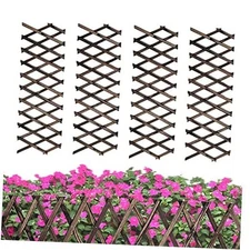 Pcs Expandable Garden Trellis, Wooden Lattice Wall Fence Trellis 12" x 72" 4