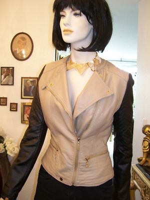 *EXCLUSIVE DESIGNER LEDERJACKE*BLOGGER*TOPMODISCH*Gr. 38* wNEU 1 x getragen
