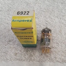 NOS Amperex 6922 Gold Pin Vacuum tube - Old Military Stock 
