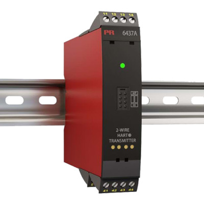 PR 6437A2 DIN Rail Mounted Temperature Transmitter, PR electronics, 4-20 mA