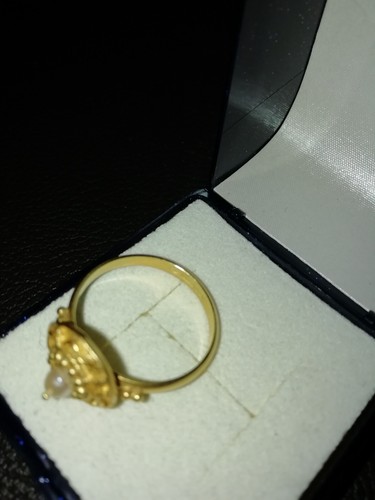 Seltener Echter Ring Gold 750 gest. +Krone +Punze Goldschmiedearbeit Gr.18 3gr. - Bild 6 von 12