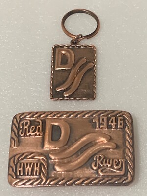 sterling silver red river d belt buckle