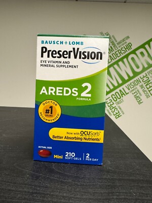 Bausch + Lomb PreserVision AREDS 2 210 Soft Gels New Sealed Exp. 02/26