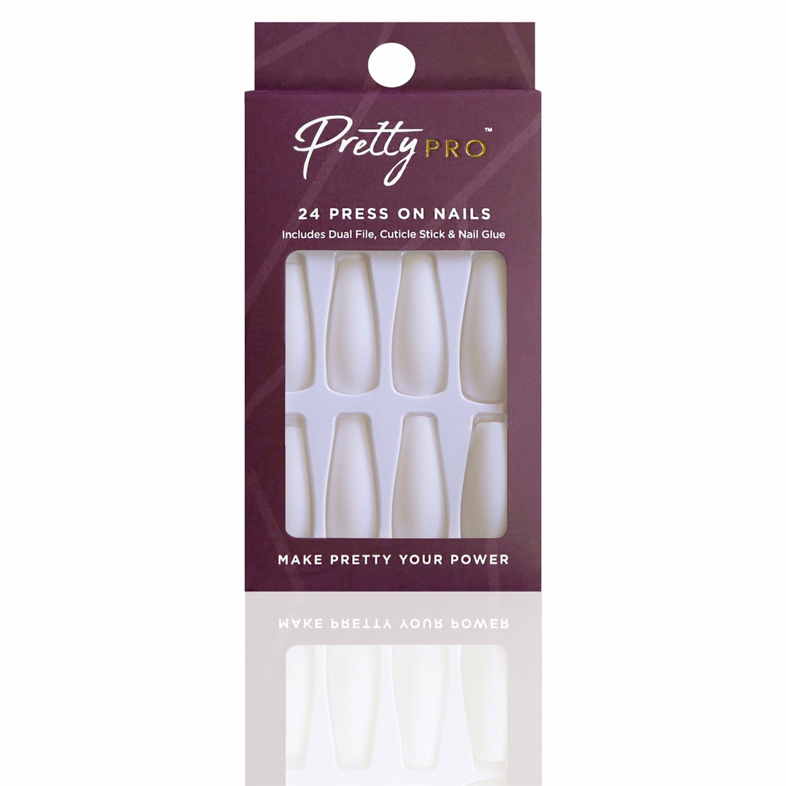 Pretty Pro Reusable Press On False Nails - The White Room (24pcs)