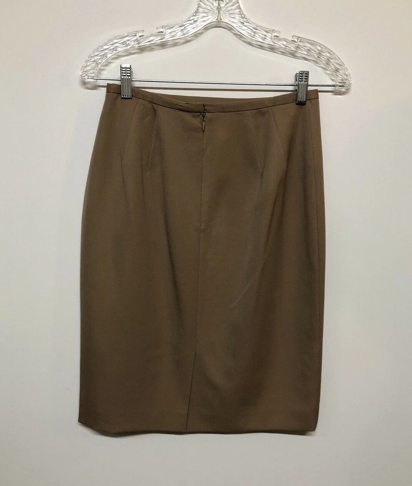 Falda lápiz Classiques Entier beige pura lana forrada hasta la rodilla talla 4 Sanyo Foto 4 de 4