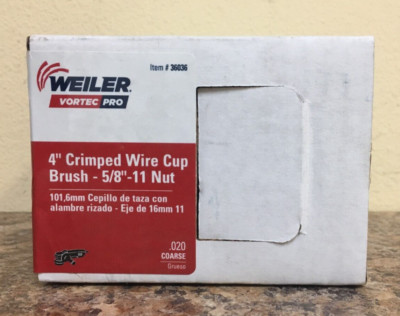Weiler 36036 Vortec Pro 4 in. D X 5/8-11 in. Crimped Wire Cup Brush