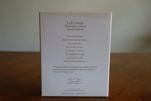 Hallmark Keepsake Special Edition Lady Oriole Ornament Beauty of Birds - Picture 10 of 12