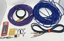 4 Cable Lot Guitar, Amp, Stereo, Instrument Cables Plus Accessories