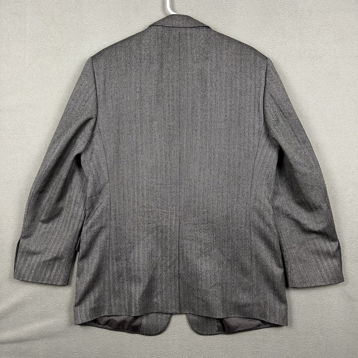 JOSEPH & FEISS Blazer Jacket Sport Suit 44R Gray Herringbone Tweed