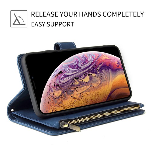 Zipper Flip Wallet Leather Card Case Cover For iPhone 14 13 12Pro 11 XR 7 8 Plus - Picture 5 of 36