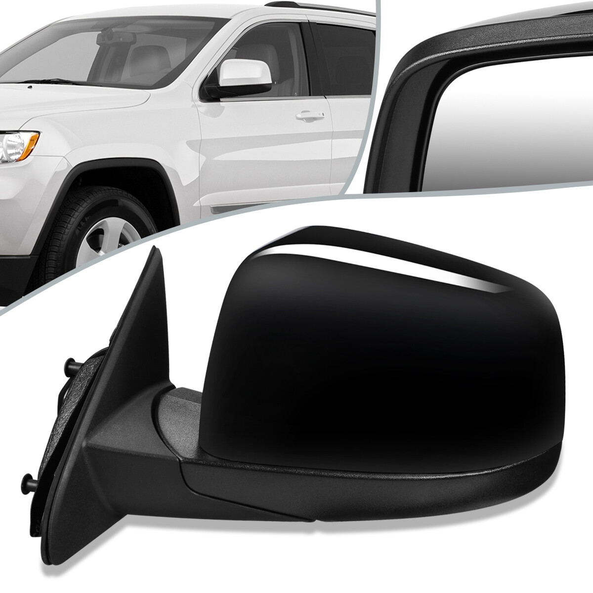 Fit 11-13 Grand Cherokee Powered Heated Folding Side Door Mirror Left CH1320394