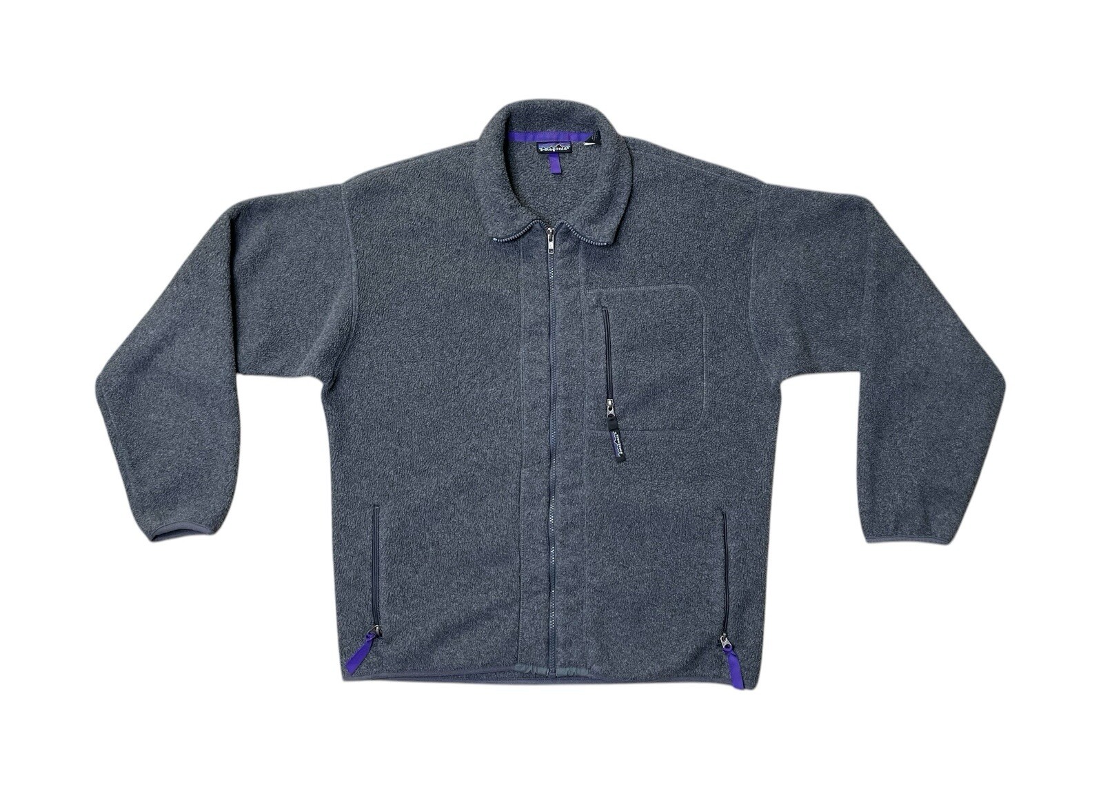 ARC'TERYX Giacca Synchilla Vintage Patagonia Uomo L Full Zip Grigio Polar Tech Fleece Made in USA