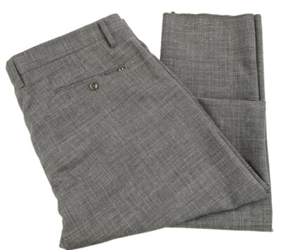 ZANELLA Mens Gray Melange NOAH Flat Front Wool Blend Casual Pants 38 NWT