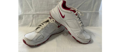 Gently used - Nike T-Lite Xl Women s Sneakers Size 8 White Silver Pink  