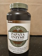 GNC Natural Brand Papaya Enzyme - 600 Chewable Tablets Free Shipping