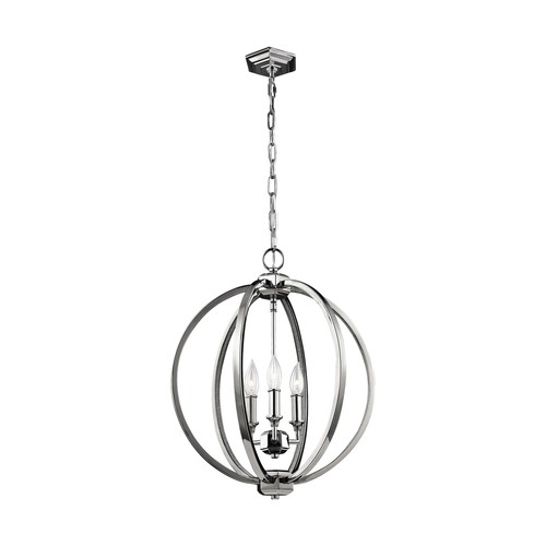 Feiss F3060/3PN Corinne 17" 3-Light Pendant in Polished Nickel