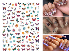 Butterfly Nail Stickers Dragonfly Blue Multicolor Be Happy Nail Decals