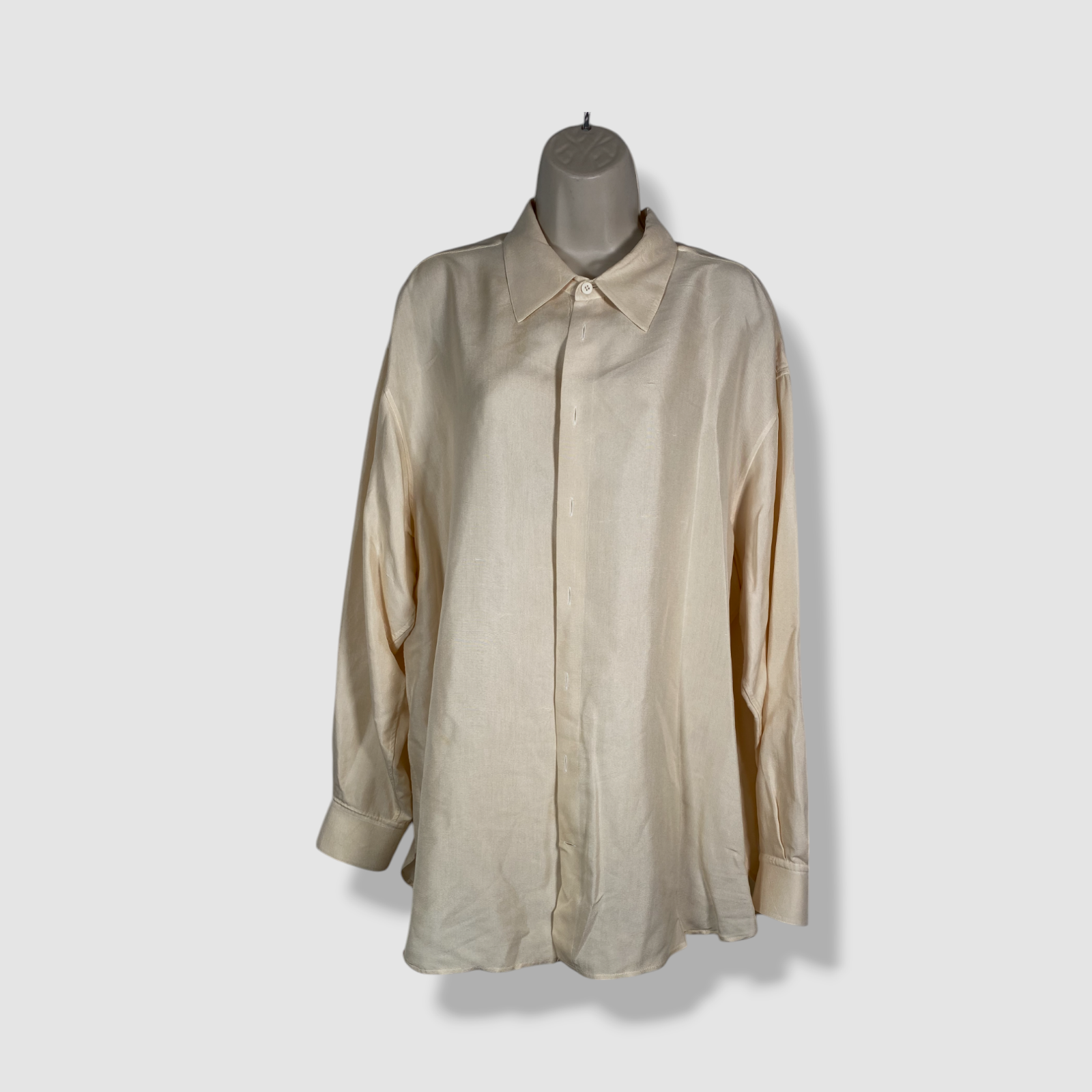 FILA Top camicia donna The Row beige Andra in seta con bottoni davanti taglia S