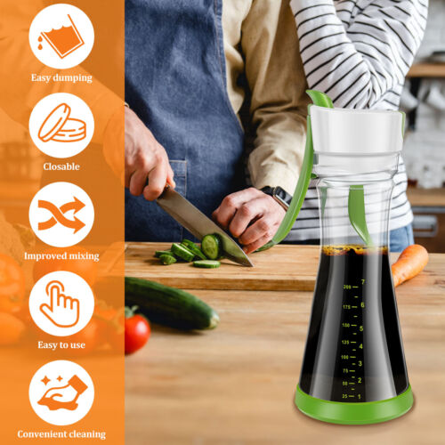 2Pcs Salad Dressing Shaker with Handle Leakproof Salad Dressing Mixer *