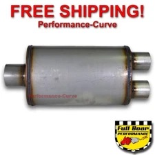 Performance Exhaust Muffler MAX FLOW SS 5x8 - Center 3" / Dual 2.5" MF2198
