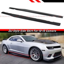 For 2010-15 Chevy Camaro Lt Ss 1lt Matt Black Side Skirt Extensions Splitter