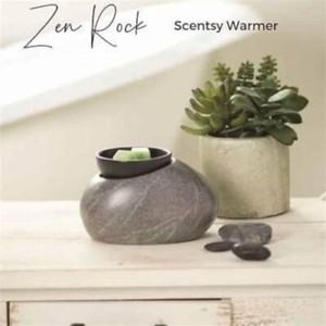 NEW in Box - SCENTSY Zen Rock Electric Element Wax Warmer RETIRED Gray Stone