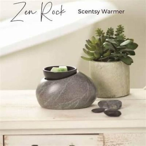 NEW in Box - SCENTSY Zen Rock Electric Element Wax Warmer RETIRED Gray Stone