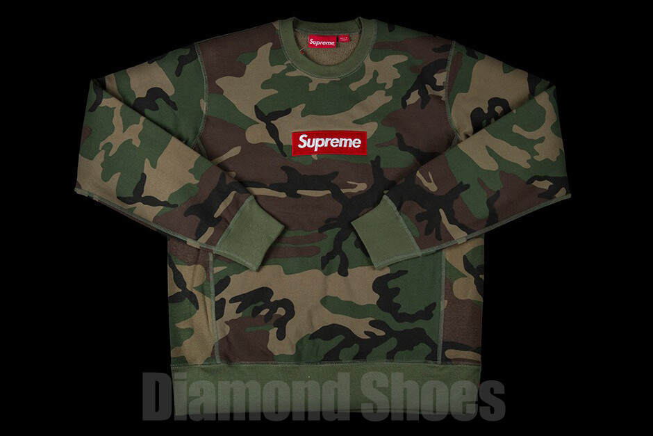 BRAND NEW FW15 SUPREME BOX LOGO CREWNECK SWEATSHIRT CAMO M L | eBay