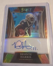 DEONTE HARRIS AUTO /25 2021 PANINI SELECT SIGNATURES tie dye #SSP-DHA SAINTS sp